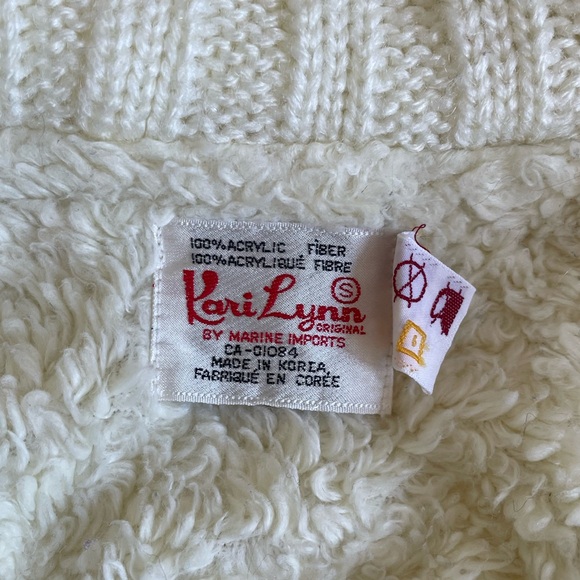 Vintage 70s snow bunny cream warm collared vest acrylic - Picture 8 of 8